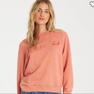 Billabong women’s crew neck fleece- NEVER WORN